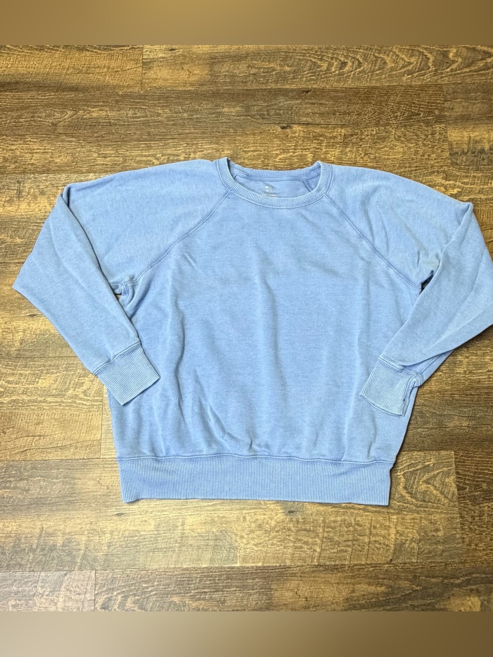 Aerie Oversized Sweatshirt Women’s Medium Crewneck Distressed Pullover Blue Cozy